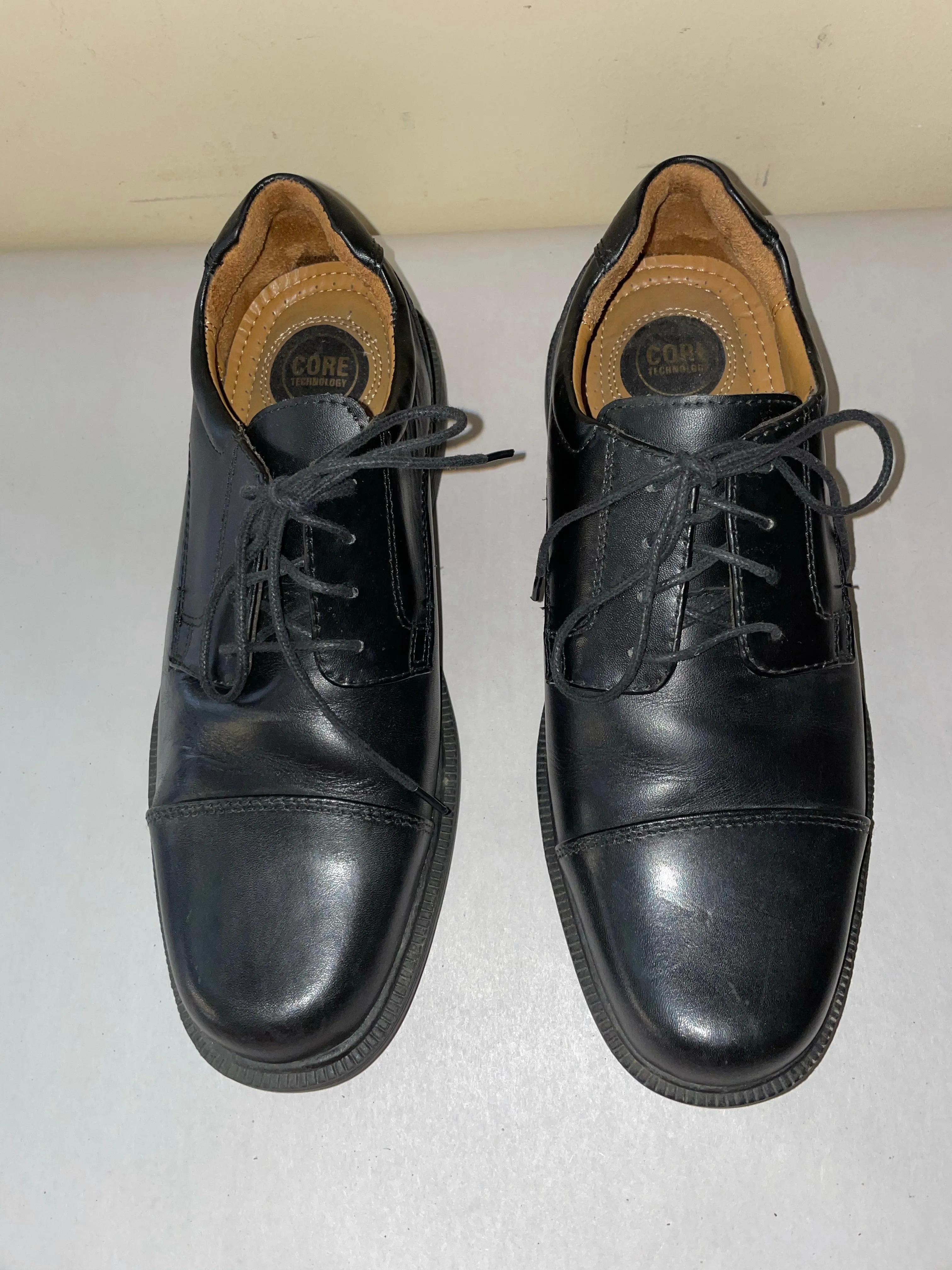 € Mens CROFT & BARROW Core Black Oxford Dress Shoes Sz 8M Lace Up Round Toe