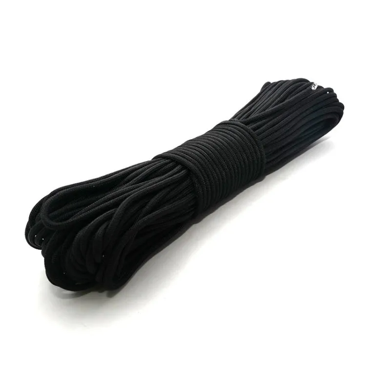 100m 7 Core Durable Army Paratroopers Rope Rescue Survival Tent Rope(Black)