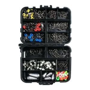 177Pcs Fishing Accessories Tackle Hook Kit  Durable with Tackle Box SP