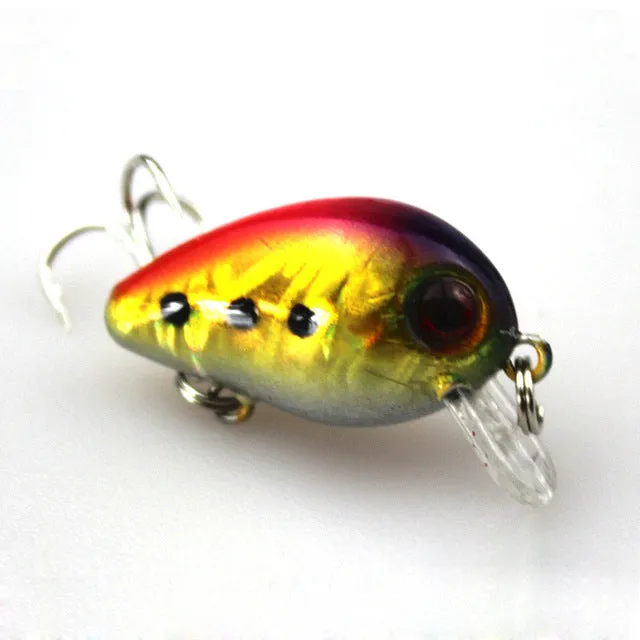 1Pc 3cm 1.5g Mini Crazy Wobble pesca Crankbait Hard Crank Bait Tackle Artificial Fishing Lures Swim bait Japan Wobbler YE-205