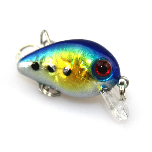 1Pc 3cm 1.5g Mini Crazy Wobble pesca Crankbait Hard Crank Bait Tackle Artificial Fishing Lures Swim bait Japan Wobbler YE-205