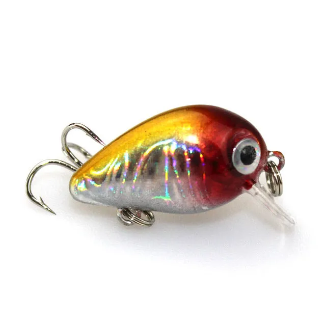 1Pc 3cm 1.5g Mini Crazy Wobble pesca Crankbait Hard Crank Bait Tackle Artificial Fishing Lures Swim bait Japan Wobbler YE-205