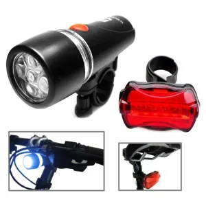 5 LED Water Resistant Bike Bicycle Head Light  Rear Safety Flashlight