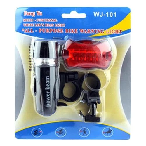 5 LED Water Resistant Bike Bicycle Head Light  Rear Safety Flashlight