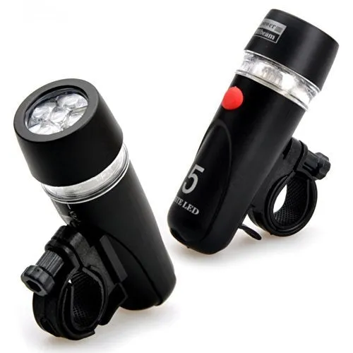 5 LED Water Resistant Bike Bicycle Head Light  Rear Safety Flashlight