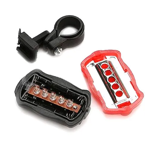 5 LED Water Resistant Bike Bicycle Head Light  Rear Safety Flashlight