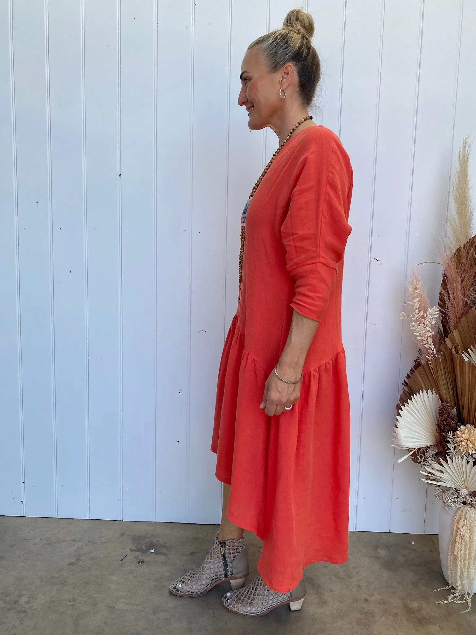 Adelaide Midi Dress Tangerine