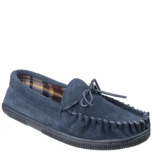 Alberta Moccasin Slippers Navy