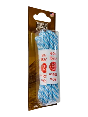 American Legacy ® Ultra Rope Laces | Columbia Blue/Ivory Houndstooth