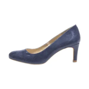 Andre Mid-Heel Shoes Leather Blue Colour For Women