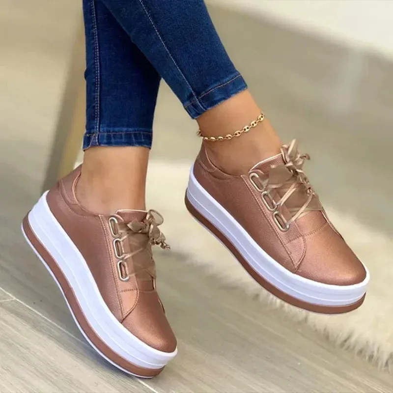 Ashore Shop Women Sports Shoes Lady Vulcanized Shoes Outdoor Platform Shoes