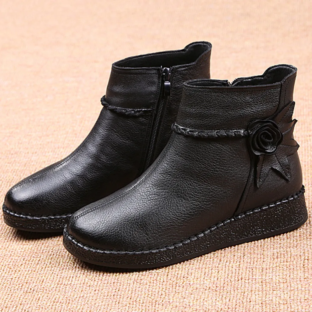 Autumn Winter Leather Retro Short Boots | Gift Shoes 36-41