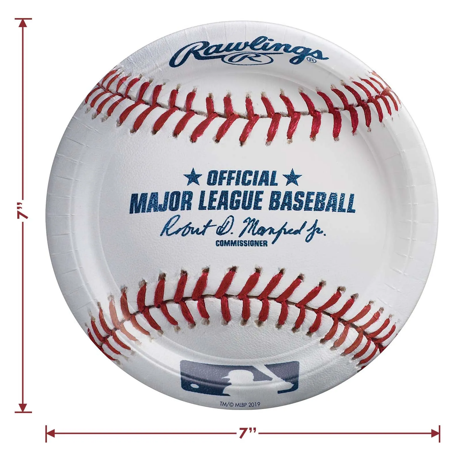 Baseball Party Supplies - Official Game Ball Paper Dessert Plates, Napkins, and Cups (Serves 16)