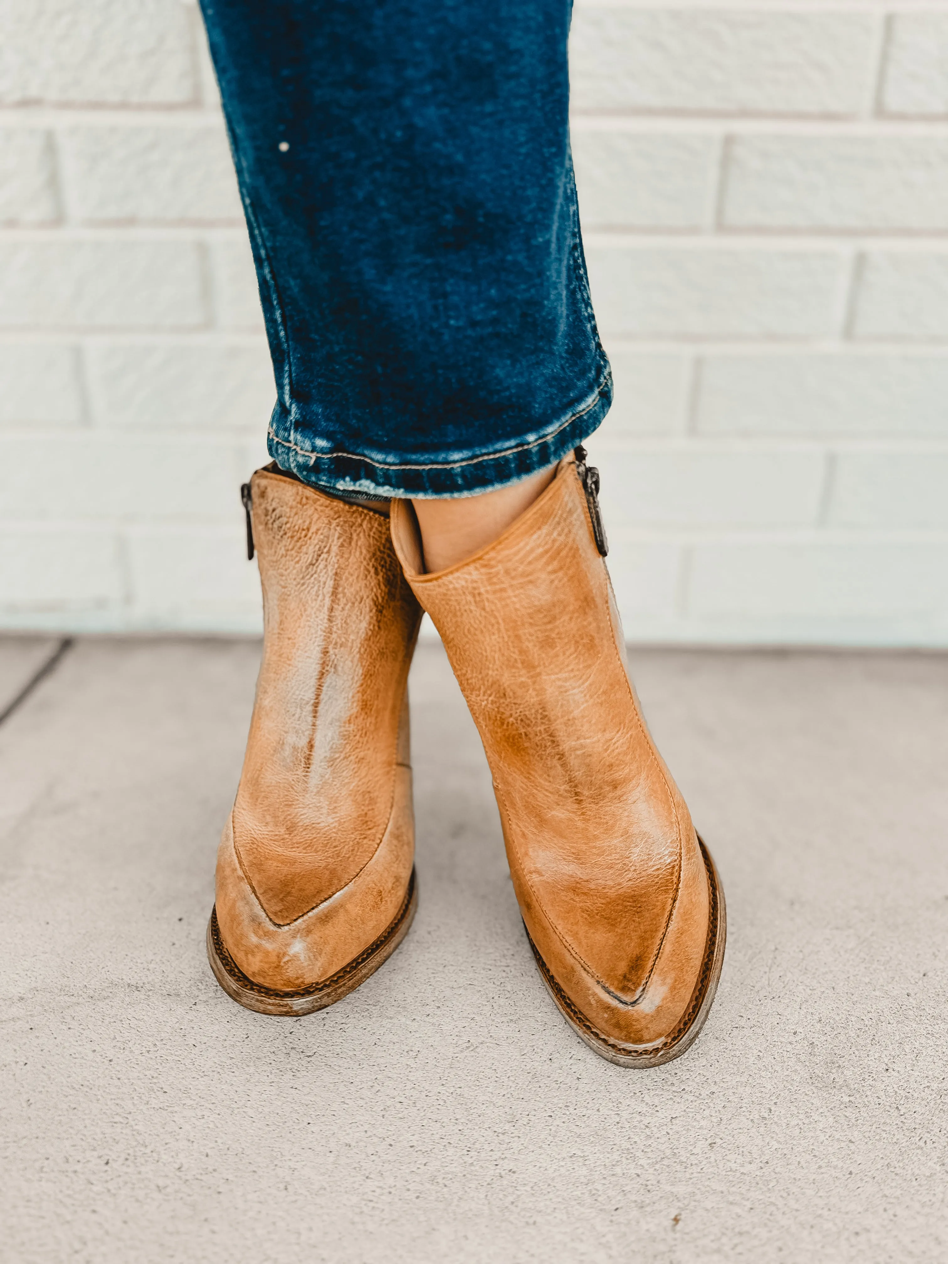 BedStu Isla Heeled Bootie - Tan Rustic White BFS