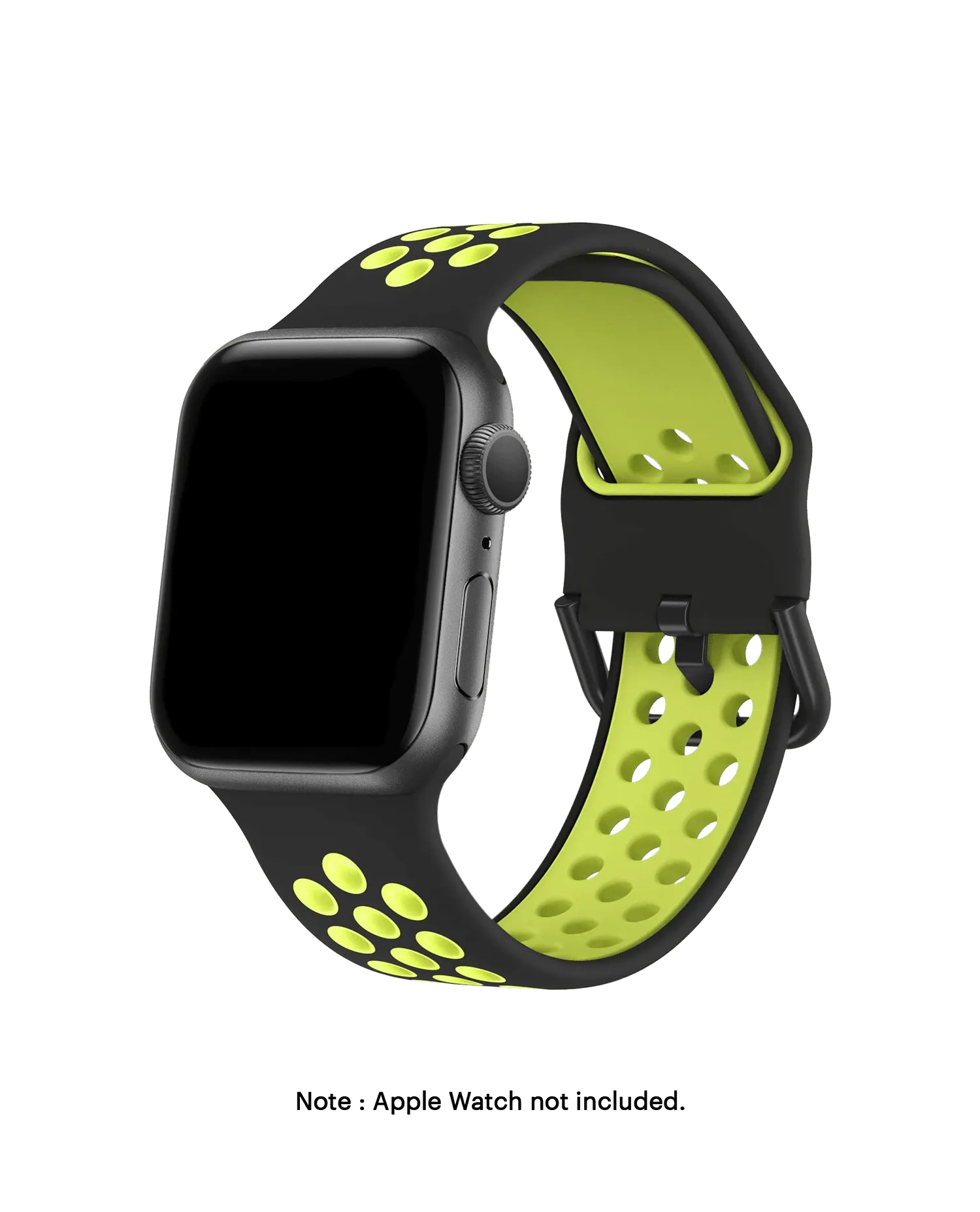 Black-Lime Sports Silicone Apple WatchBand (38/40/41mm)