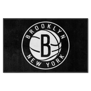 Brooklyn Nets 4X6 High-Traffic Mat with Durable Rubber Backing - Landscape Orientation