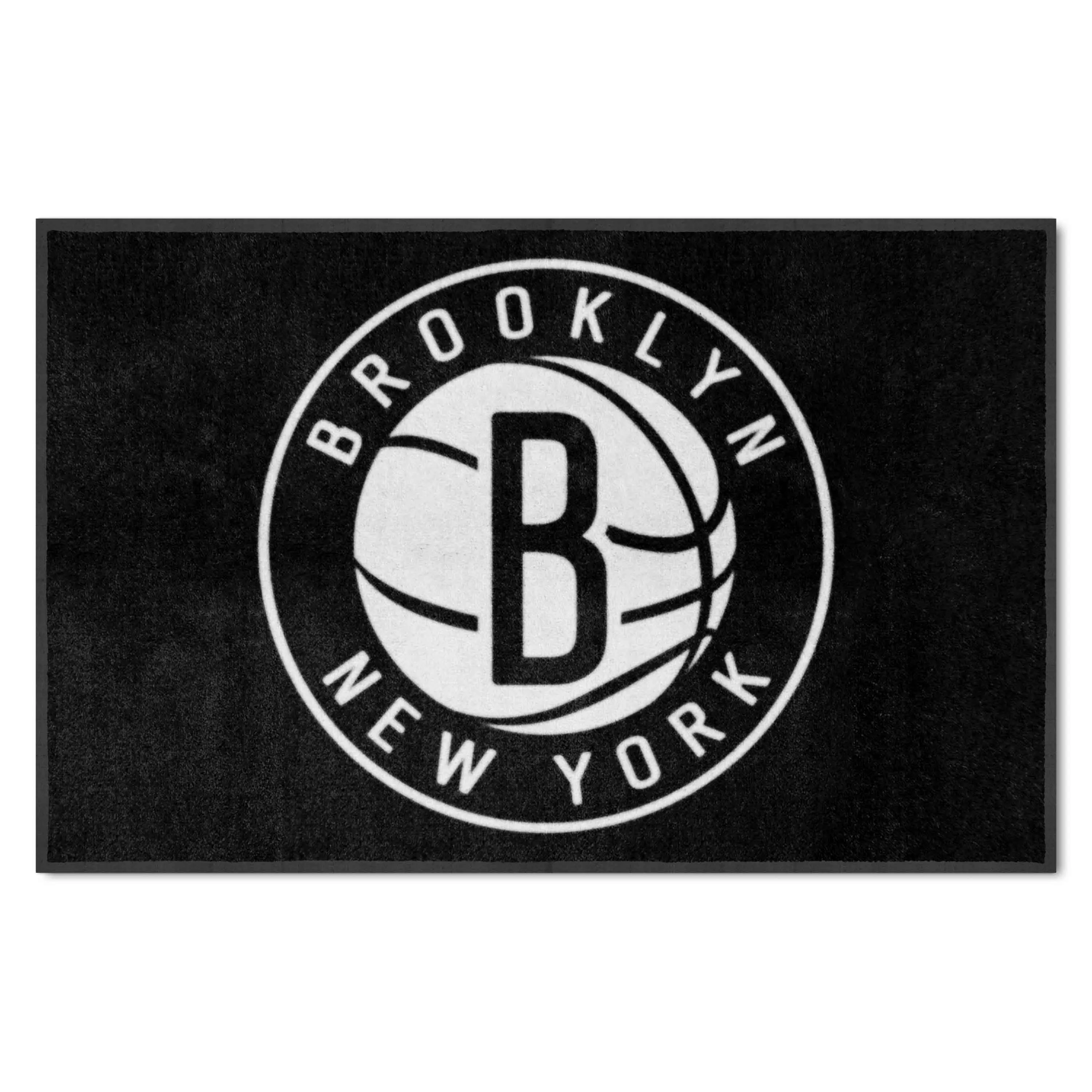 Brooklyn Nets 4X6 High-Traffic Mat with Durable Rubber Backing - Landscape Orientation