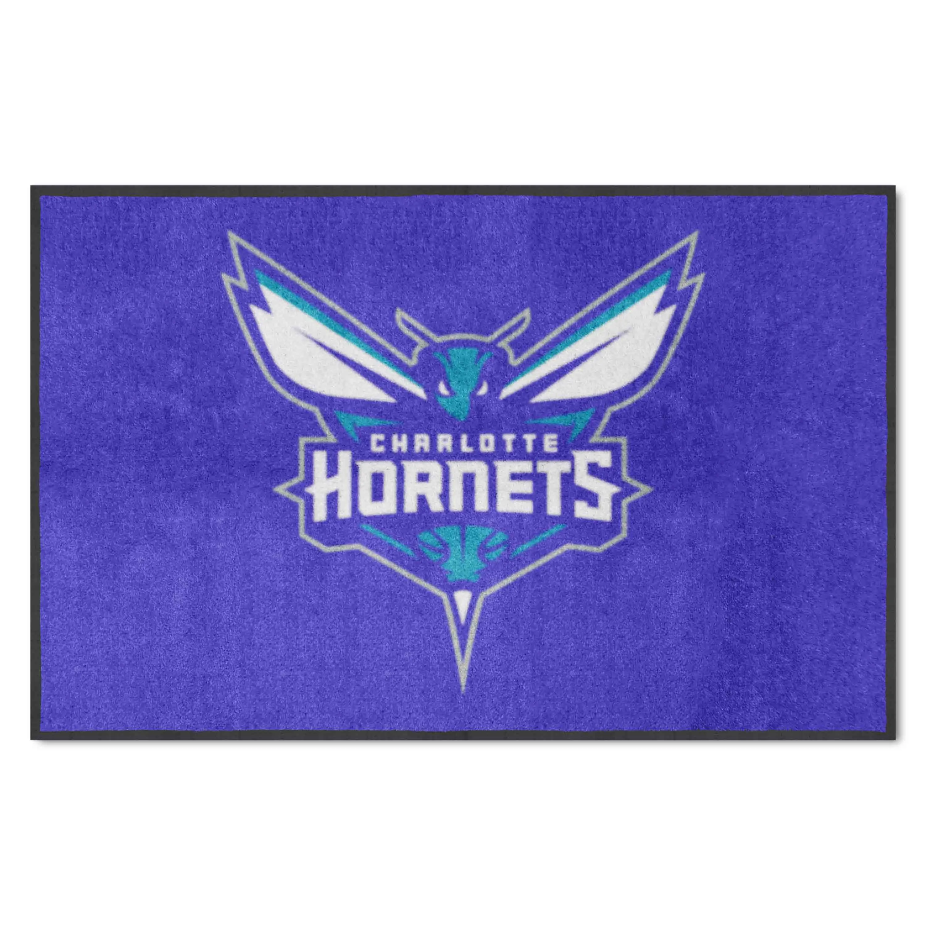 Charlotte Hornets 4X6 High-Traffic Mat with Durable Rubber Backing - Landscape Orientation