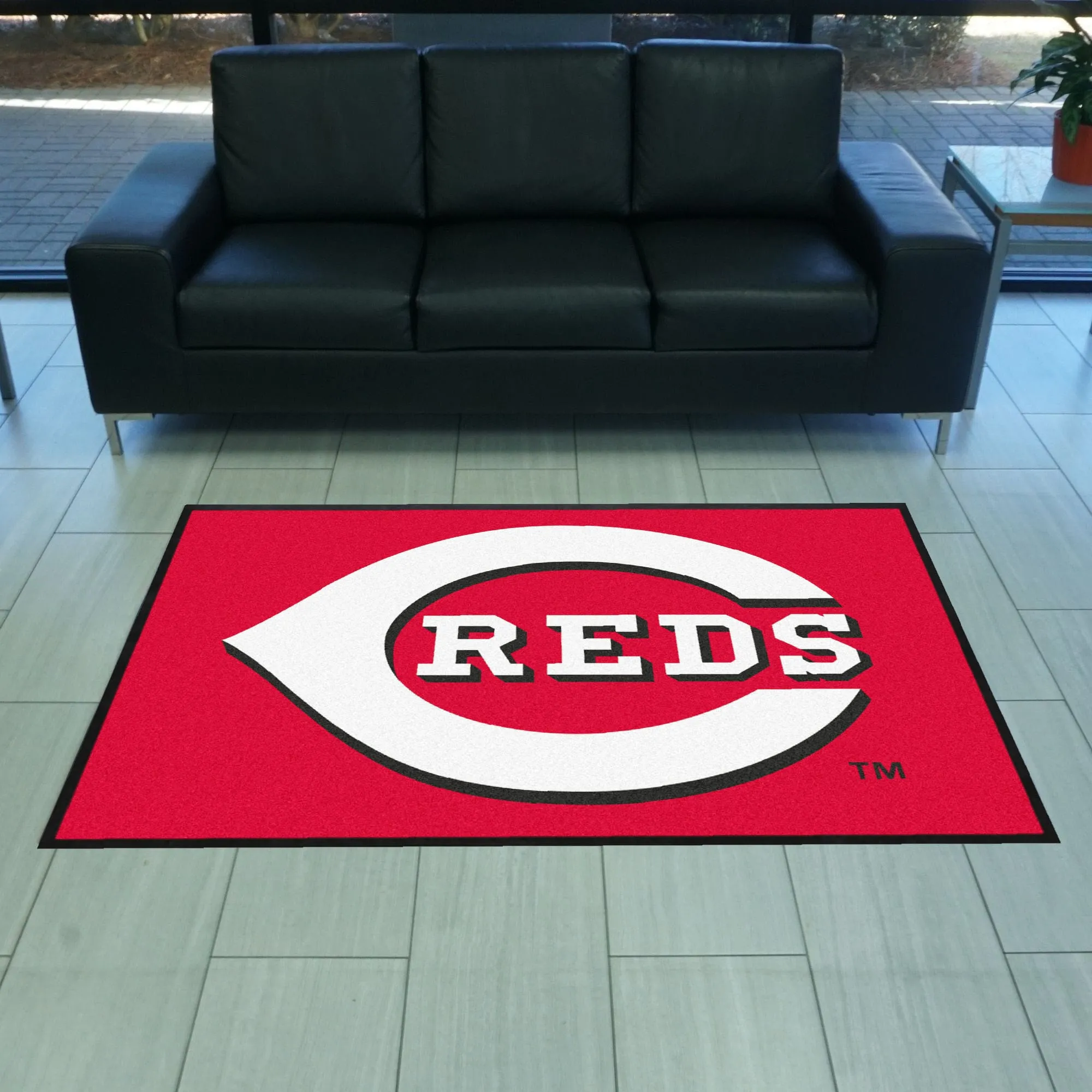 Cincinnati Reds 4X6 High-Traffic Mat with Durable Rubber Backing - Landscape Orientation