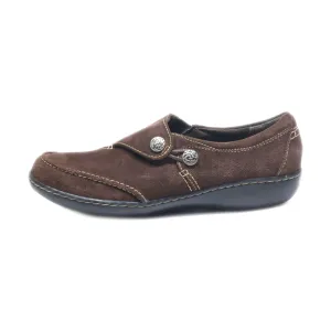 Clarks Flat Shoes Suede Brown Colour For Women