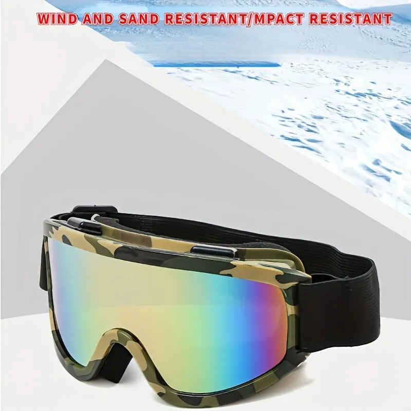 Colorful Largeframed Ski Goggles Doublelayer Antifog Windproof Sandproof