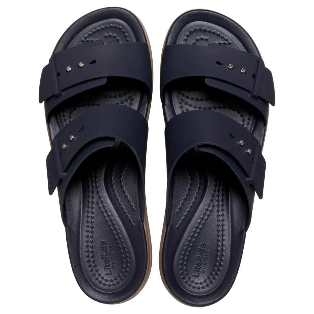 crocs womens Brooklyn Buckle Low wedge Deep Navy Sandal - 3 UK (W5) (207431-4LH)