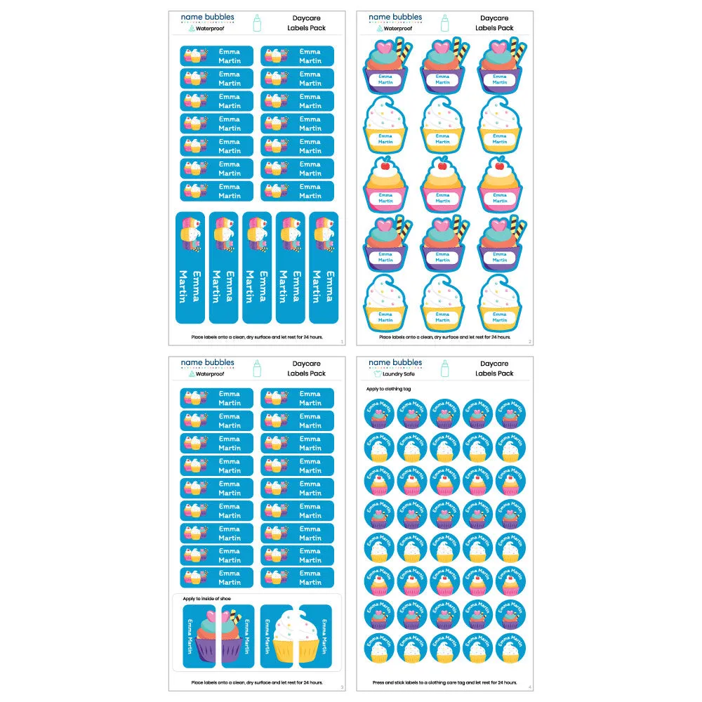 Cupcake Daycare Labels Pack