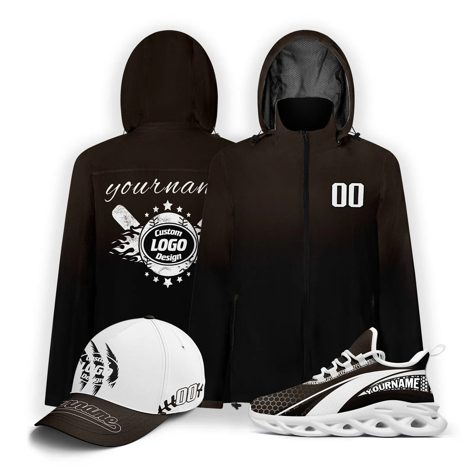 Custom Baseball Outerwear Hat and Shoes Combo Offer Personalized Combo ZH-E025023-23