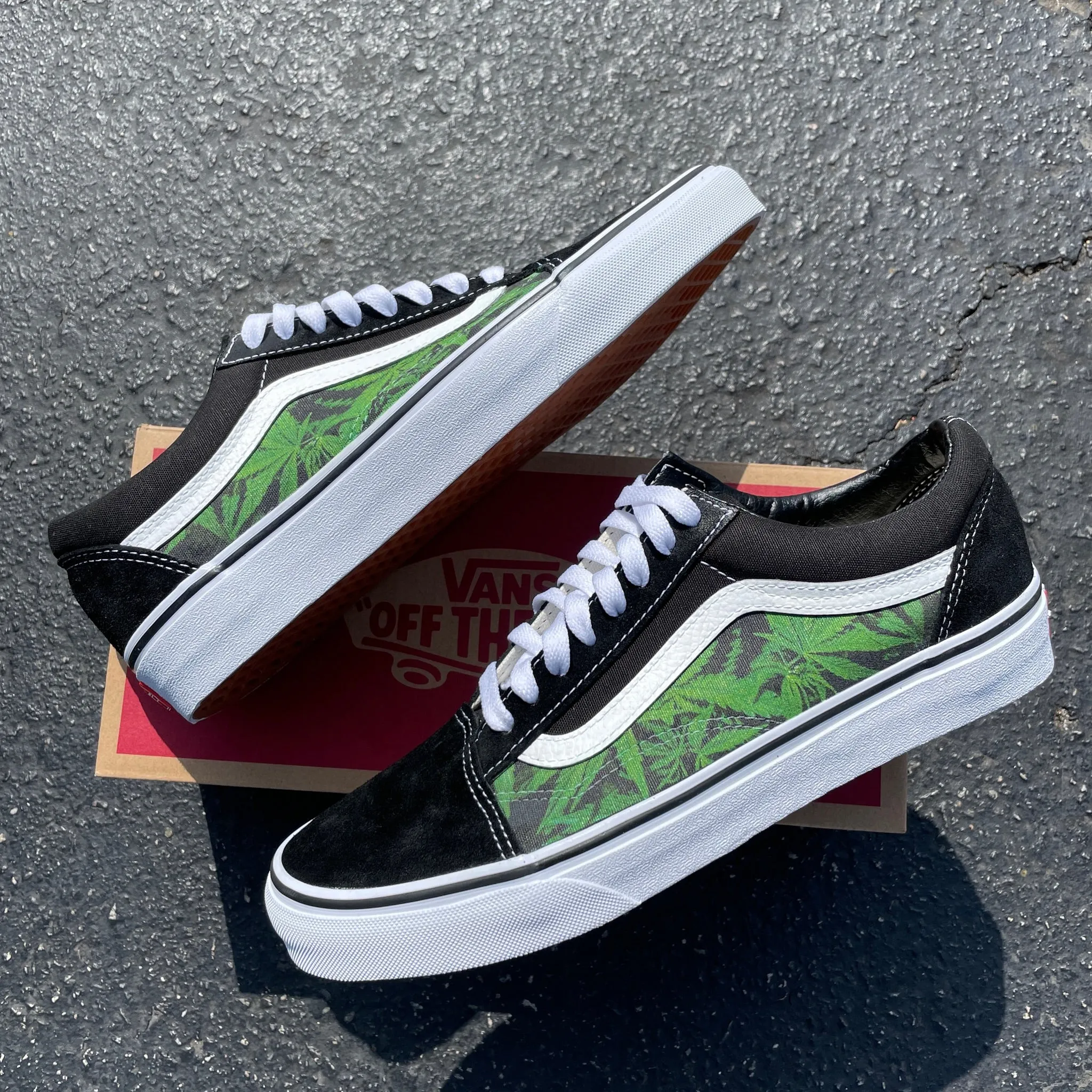 Custom Marijuana Theme Vans Old Skool Shoes