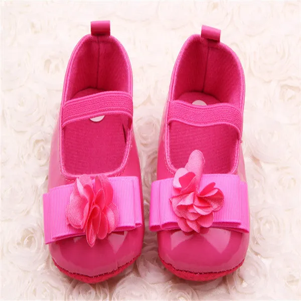 Cute Baby Girls Infant Crib Shoes Bowknot Lace Flower Soft Sole Prewalker Toddler Shoes