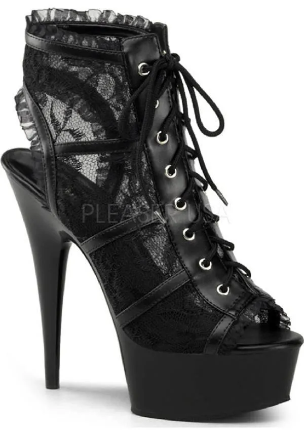 DELIGHT-696LC [Black Lace] | PLATFORM HEELS [PREORDER]