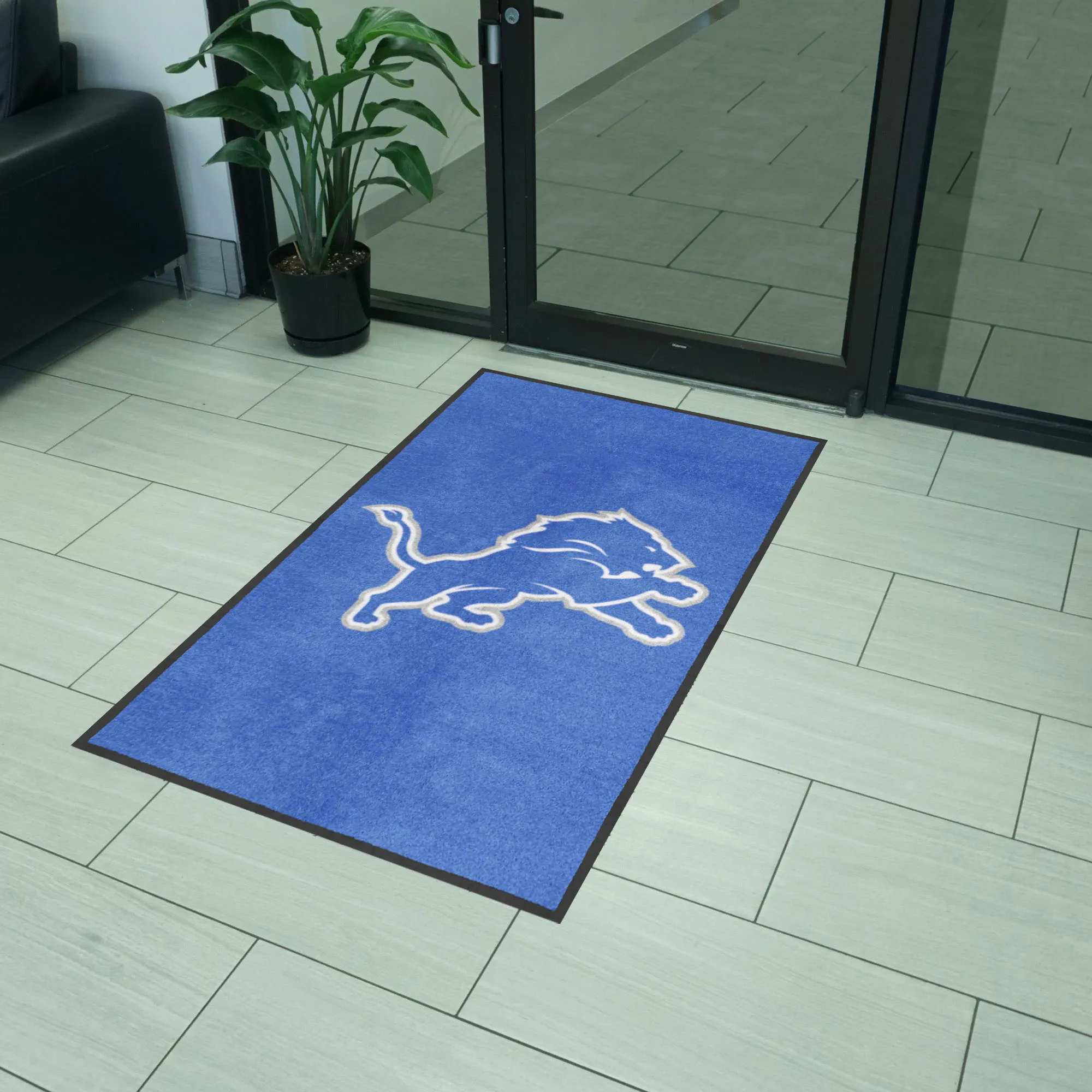 Detroit Lions 3X5 High-Traffic Mat with Durable Rubber Backing - Portrait Orientation