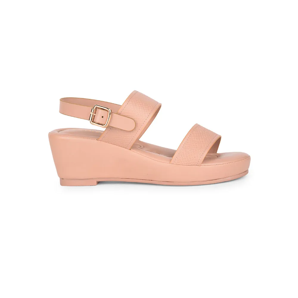 Healers Casual Peach Wedge Heel Sandal For Women ST-16 By Liberty