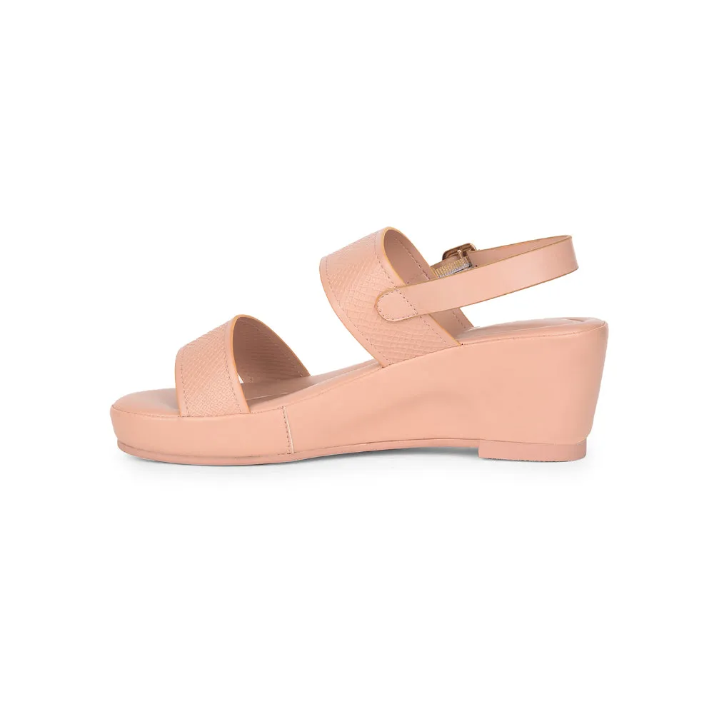 Healers Casual Peach Wedge Heel Sandal For Women ST-16 By Liberty