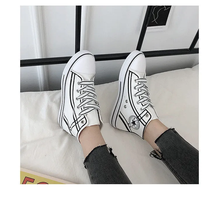 High-top canvas shoes - Women's shoes