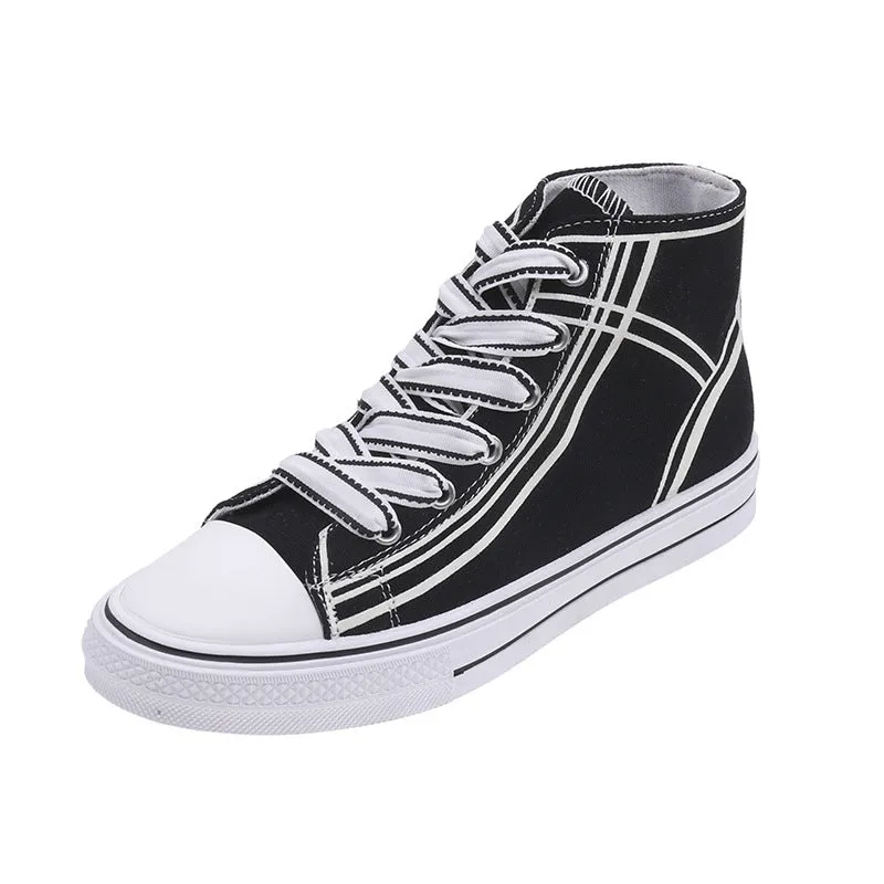 High-top canvas shoes - Women's shoes