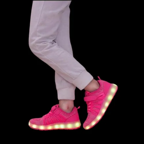 Hot Led Mesh Shoes Kids Pink  | Dancing Led Light Shoes  | Kids Led Light Shoes  | Led Light Shoes For Girls & Boys