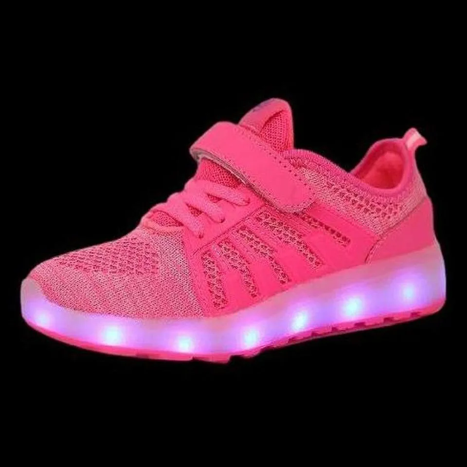 Hot Led Mesh Shoes Kids Pink  | Dancing Led Light Shoes  | Kids Led Light Shoes  | Led Light Shoes For Girls & Boys