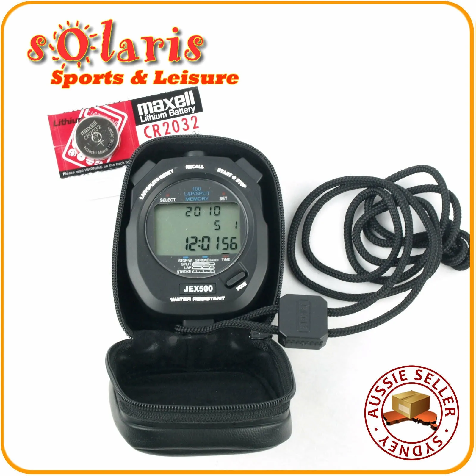 JEX500 Professional Athletics Stopwatch 100 Lap Memory Waterproof Sports Timer