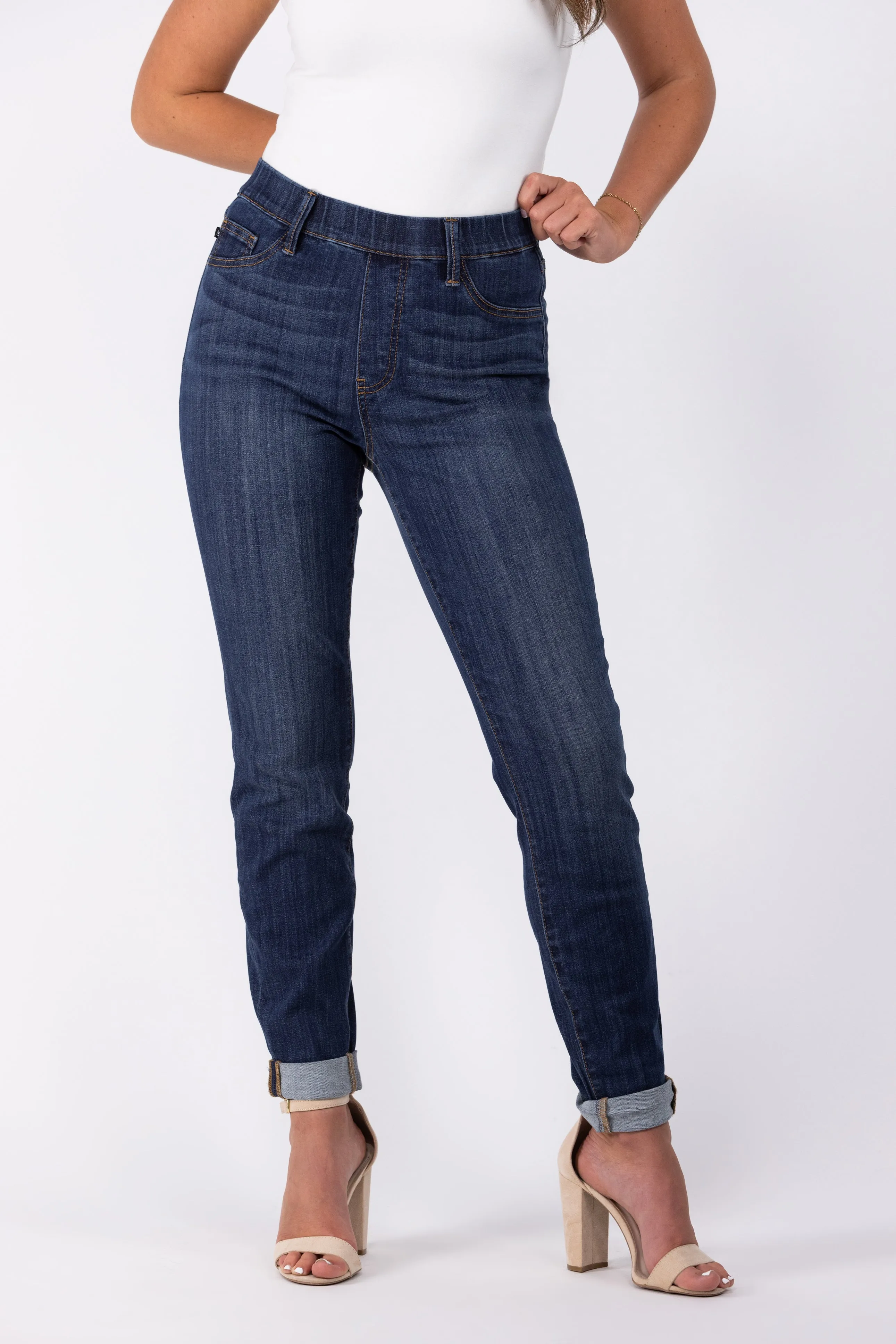 Judy Blue Smile Like That High-Rise Double Cuff Slim Denim