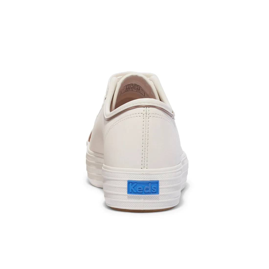 Keds Womens' Triple Kick Leather Piping White/Rose Gold (WH68115)