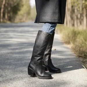 Leather Thick Heel Retro Long Boots | Gift Shoes