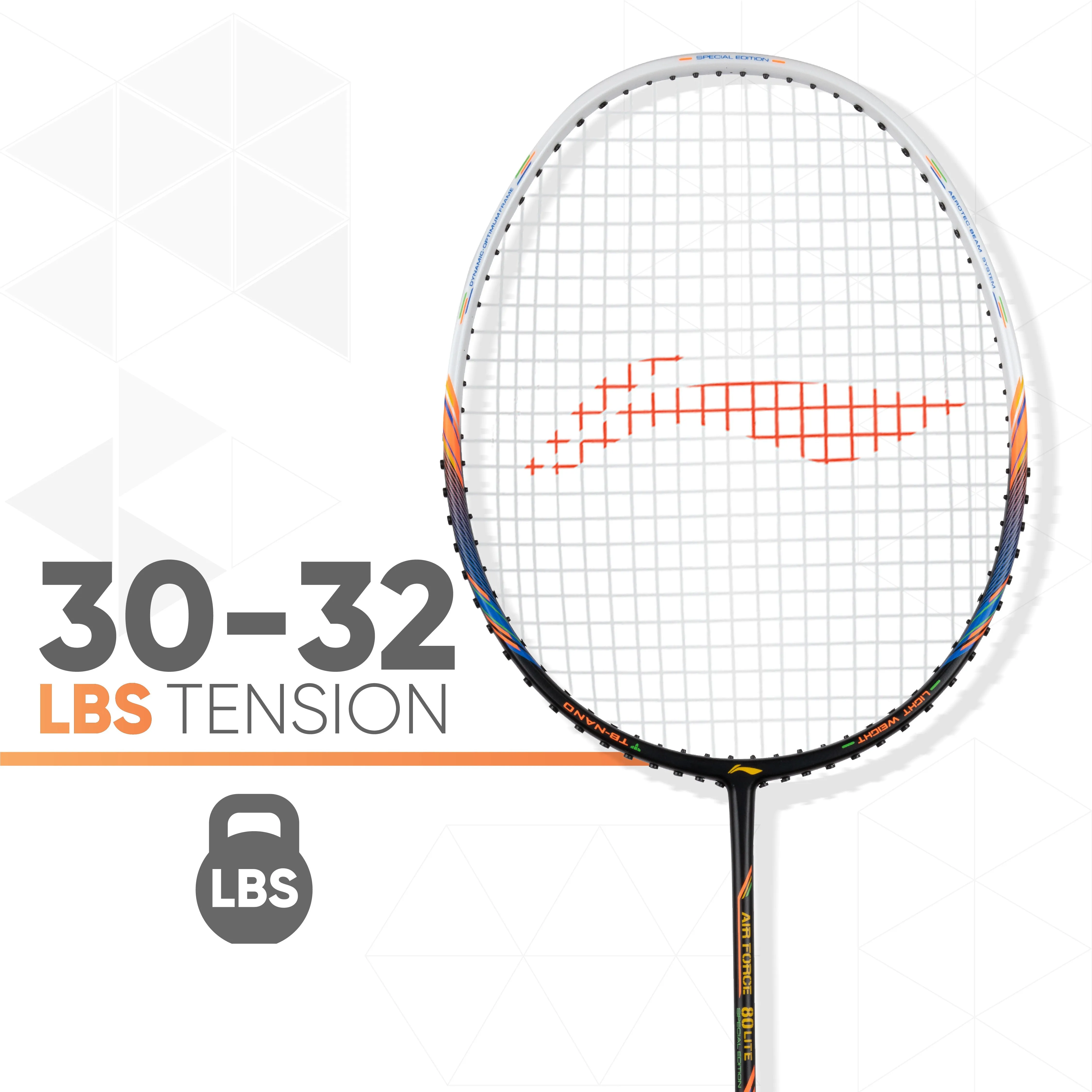 Li-Ning AIR-FORCE 80 LITE Strung Badminton Racquet (Black)