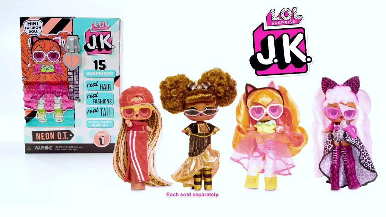 L.O.L. Surprise! JK Mini Fashion Dolls with 15 Surprises -  Pick From Queen Bee, Neon Q.T. and JK Diva