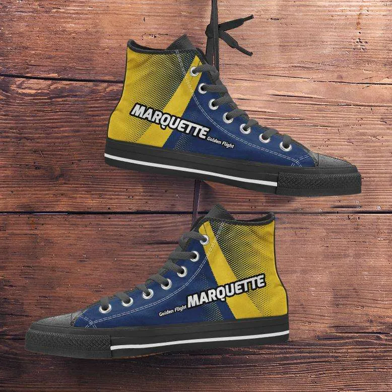 Marquette Golden Flight Eagles Basketball Fans Canvas High Top Shoes