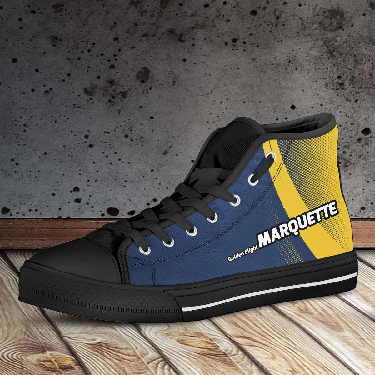 Marquette Golden Flight Eagles Basketball Fans Canvas High Top Shoes