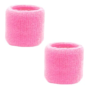 Medium Pink Wrist Sweatbands - 2 Pack