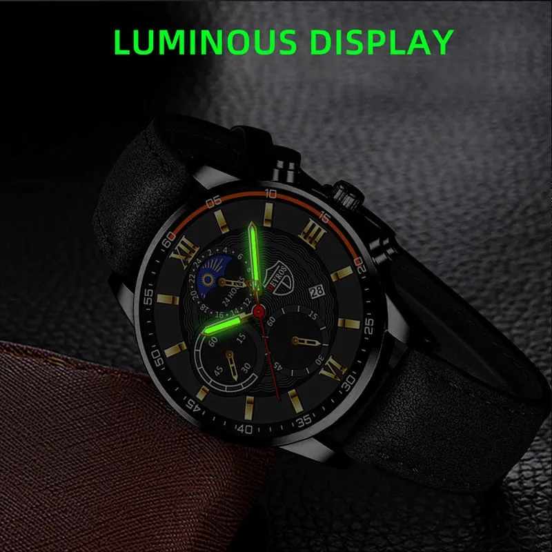 Men Sports Watch Stainless Steel Quartz