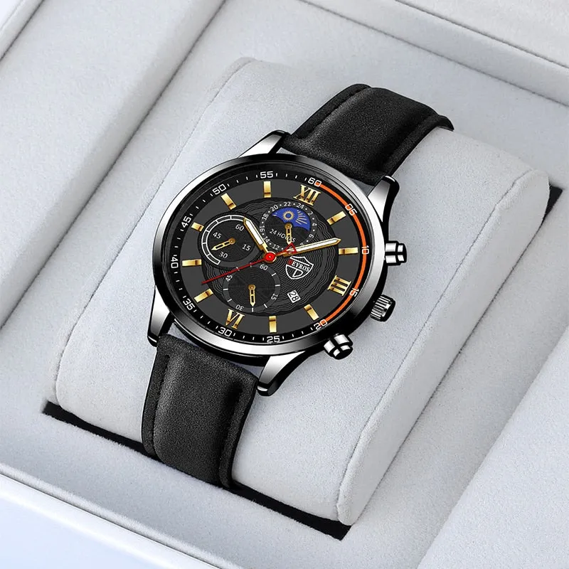 Men Sports Watch Stainless Steel Quartz