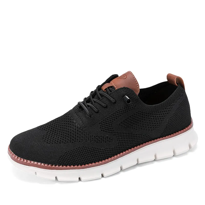 Men's Soft Lightweight Breathable Knit Casual Lace-Up Sneakers